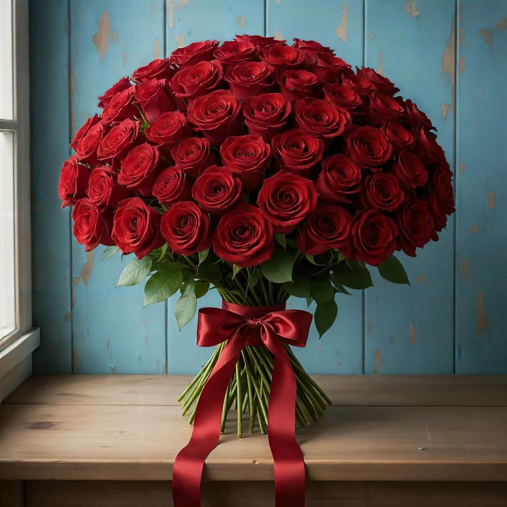 Букет Красные розы Блэк Меджик в Нягани