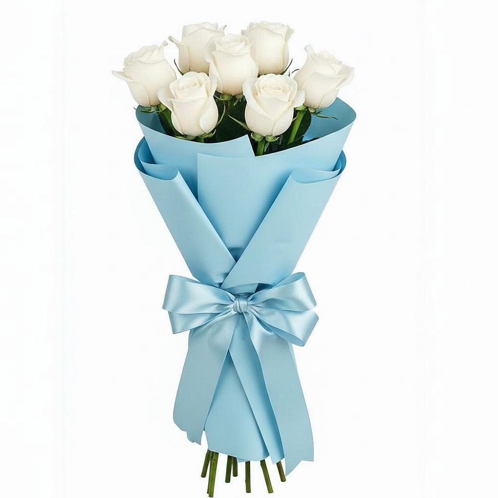 Букет 7 белых роз Проуд в Нягани