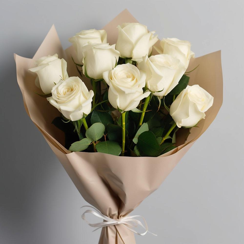 Букет 9 Белых роз Эдлесс Лав в Нягани