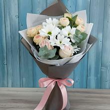 Букет цветов из:  Хризантемы и Розы #REPLACE_PRED# Нягани