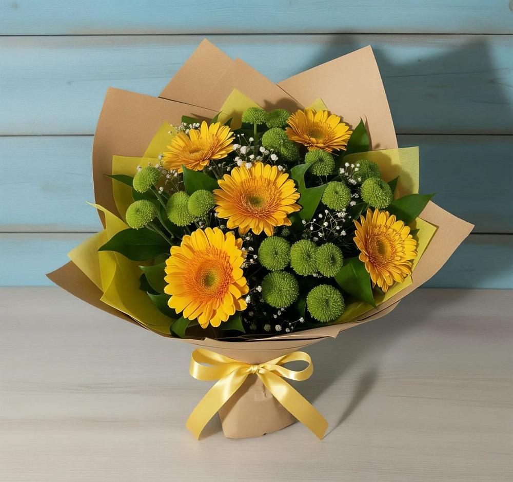 Букет цветов из: Герберы и Хризантемы в Нягани