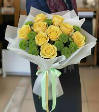 Букет цветов из:  Хризантемы и Розы #REPLACE_PRED# Нягани