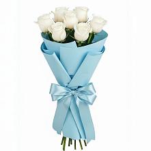 Букет 7 белых роз Проуд в Нягани