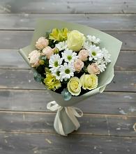 Букет цветов из:  Альстромерии, Розы и Хризантемы в Нягани